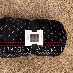 Victoria's Secret Black Blanket with Red Accents
